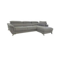 KUTNA GARNITURA metal, tekstil, drvni materijal  tamno siva   - tamno siva/boje aluminija, Moderno, drvni materijal/metal (288/186cm) - Novel