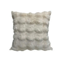 POTAH NA POLŠTÁŘ Z KOŽEŠINY  50/50 cm - ecru, Basics, textil (50/50cm) - Novel