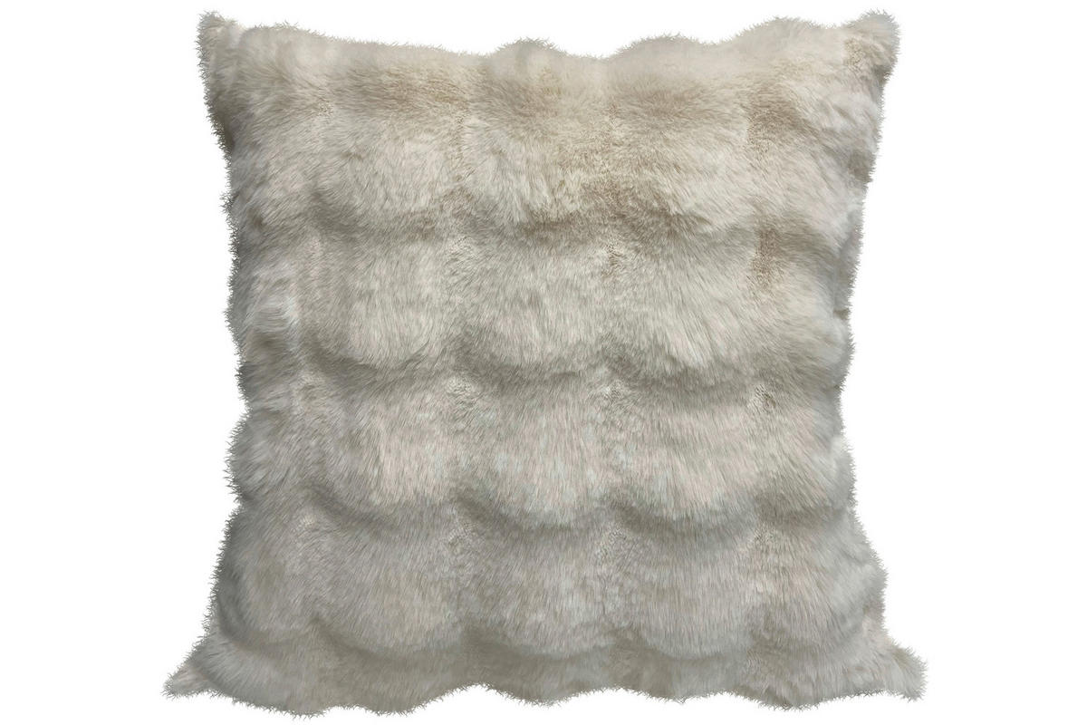 POTAH NA POLŠTÁŘ Z KOŽEŠINY  50/50 cm - ecru, Basics, textil (50/50cm) - Novel