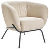 COCKTAILSESSEL in Cord Creme, Naturfarben  - Creme/Schwarz, Design, Textil/Metall (79/71/74cm) - Lomoco