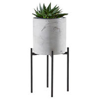 PFLANZENTOPF   - Schwarz/Grau, Design, Stein/Metall (17/45,5cm) - Ambia Home