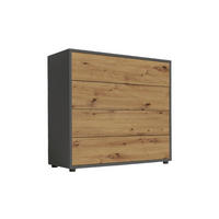 KOMMODE Mailand Typ 3  in 79/73/33 cm  - Anthrazit/Schwarz, MODERN, Holzwerkstoff/Kunststoff (79/73/33cm) - MID.YOU