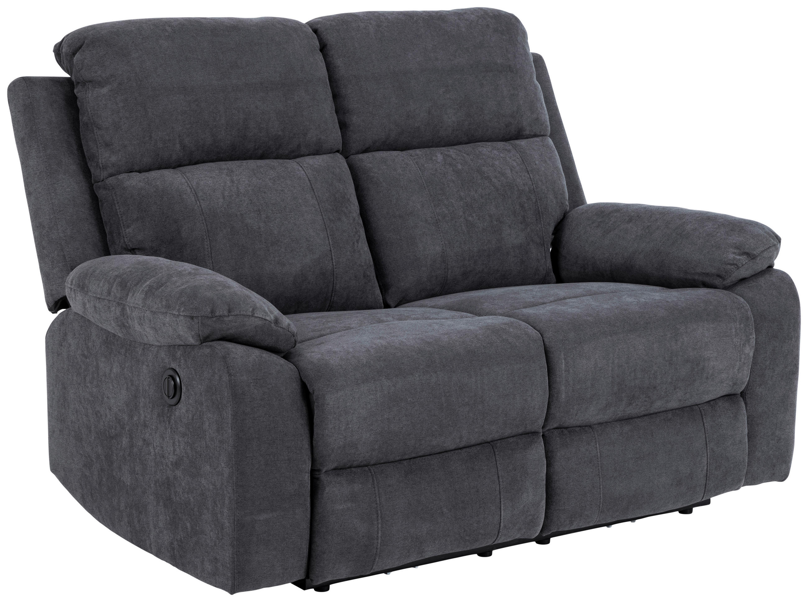2-SITZER-SOFA in Chenille Dunkelgrau  - Dunkelgrau/Schwarz, Konventionell, Textil/Metall (143,5/98/95cm) - MID.YOU