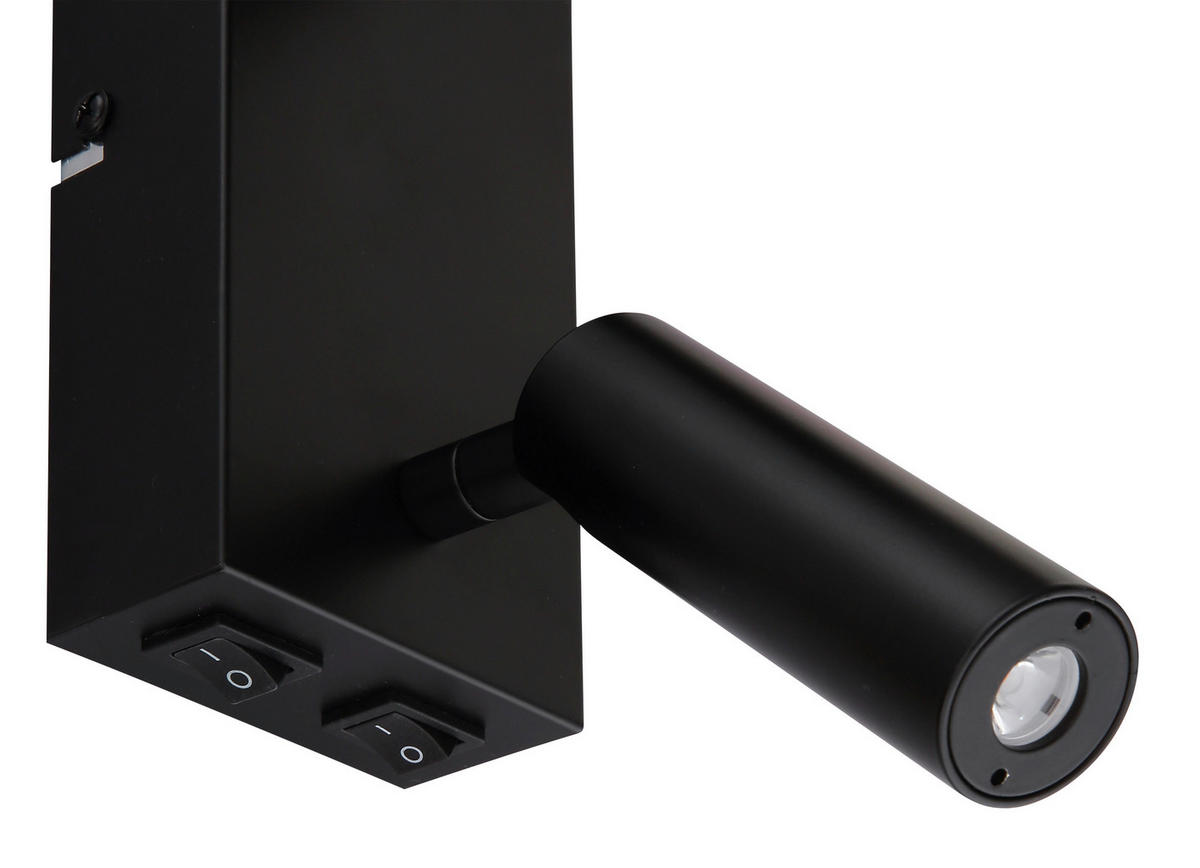 LED-WANDLEUCHTE 15/45,5 cm   - Schwarz, KONVENTIONELL, Textil/Metall (15/45,5cm) - Globo