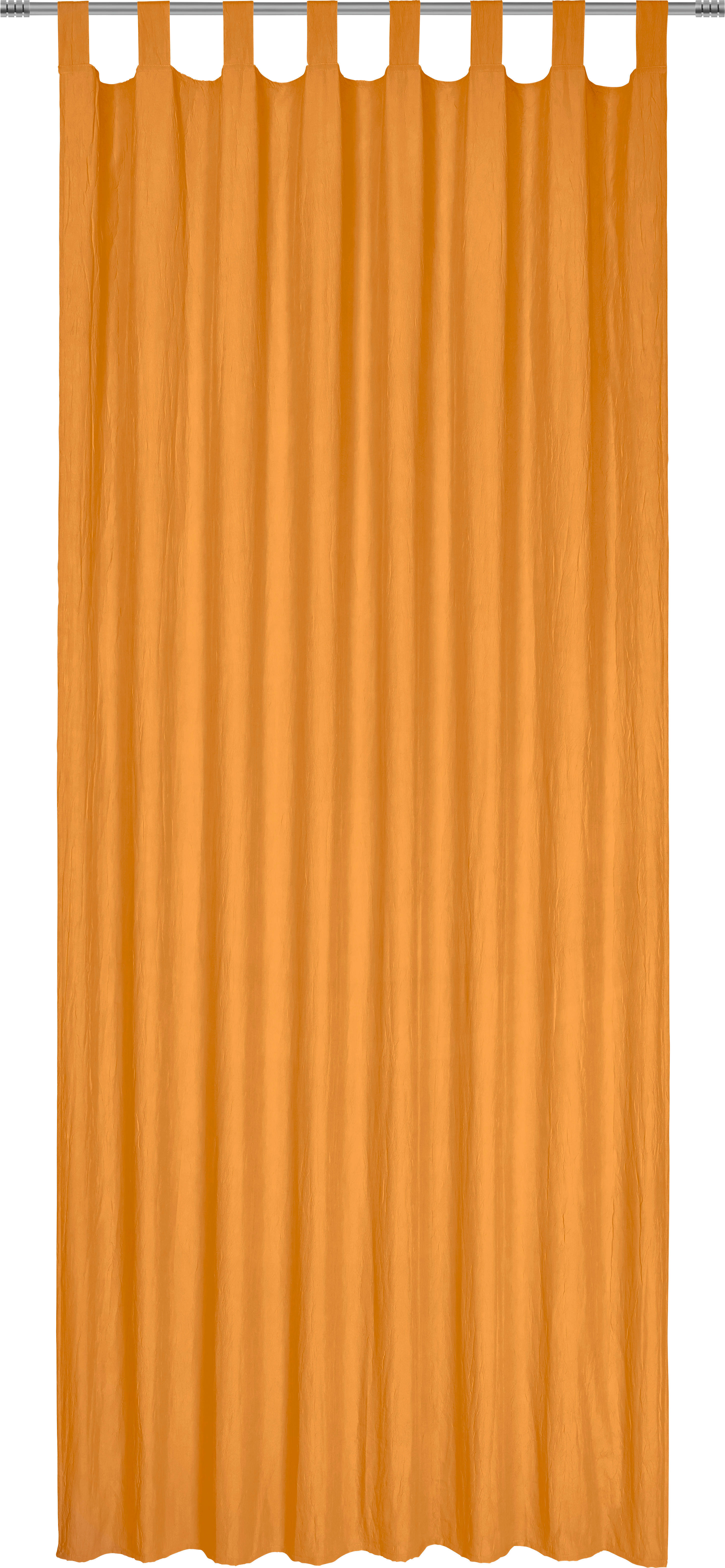 ZAVESA Z ZANKAMI POLO, ORANŽNA  pol prosojno  135/245 cm   - oranžna, Konvencionalno, tekstil (135/245cm) - Boxxx
