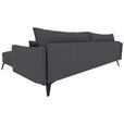 ECKSOFA  in Cord Dunkelgrau  253/180 cm  - Dunkelgrau/Schwarz, KONVENTIONELL, Textil/Metall (253/180cm) - Carryhome