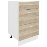 BÄNKSKÅP 50/82/46 cm  i vit, Sonoma ek  - vit/Sonoma ek, Klassisk, metall/trämaterial (50/82/46cm) - MID.YOU