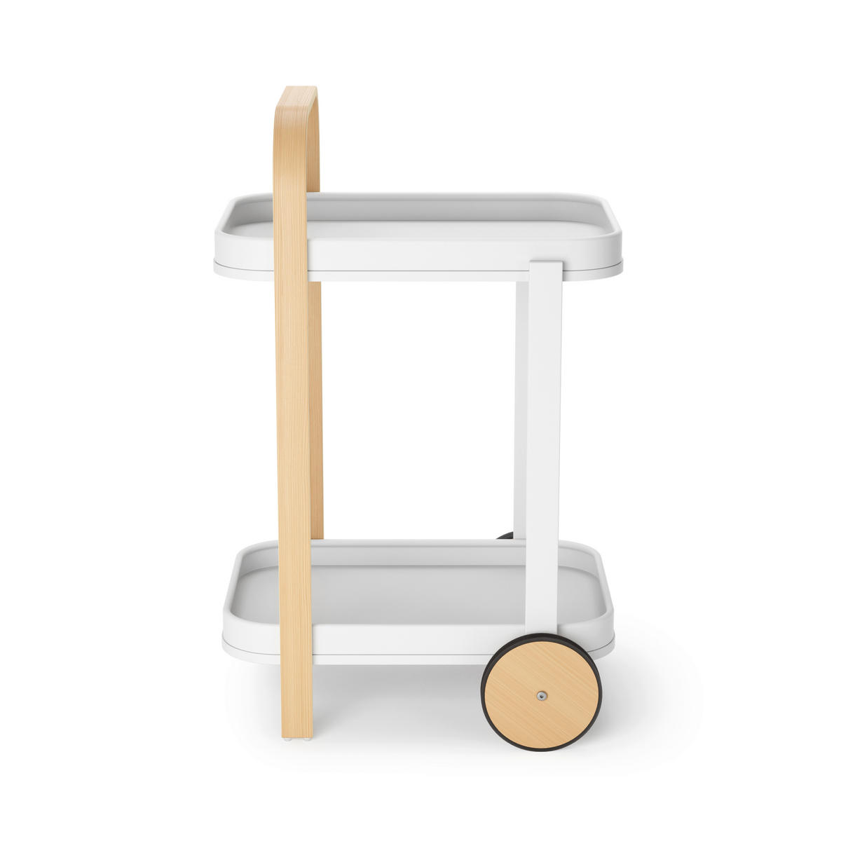 SERVERINGSVAGN i naturfärgad, vit  - vit/naturfärgad, Basics, metall (44/80/50cm) - Umbra