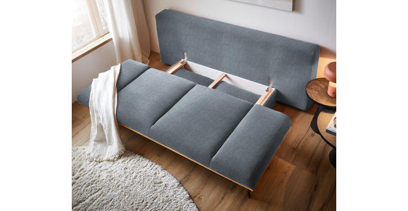 SCHLAFSOFA in Chenille Blau, Schwarz, Weiß - Blau/Schwarz, MODERN, Holz/Textil (212/89/102cm) - Dieter Knoll