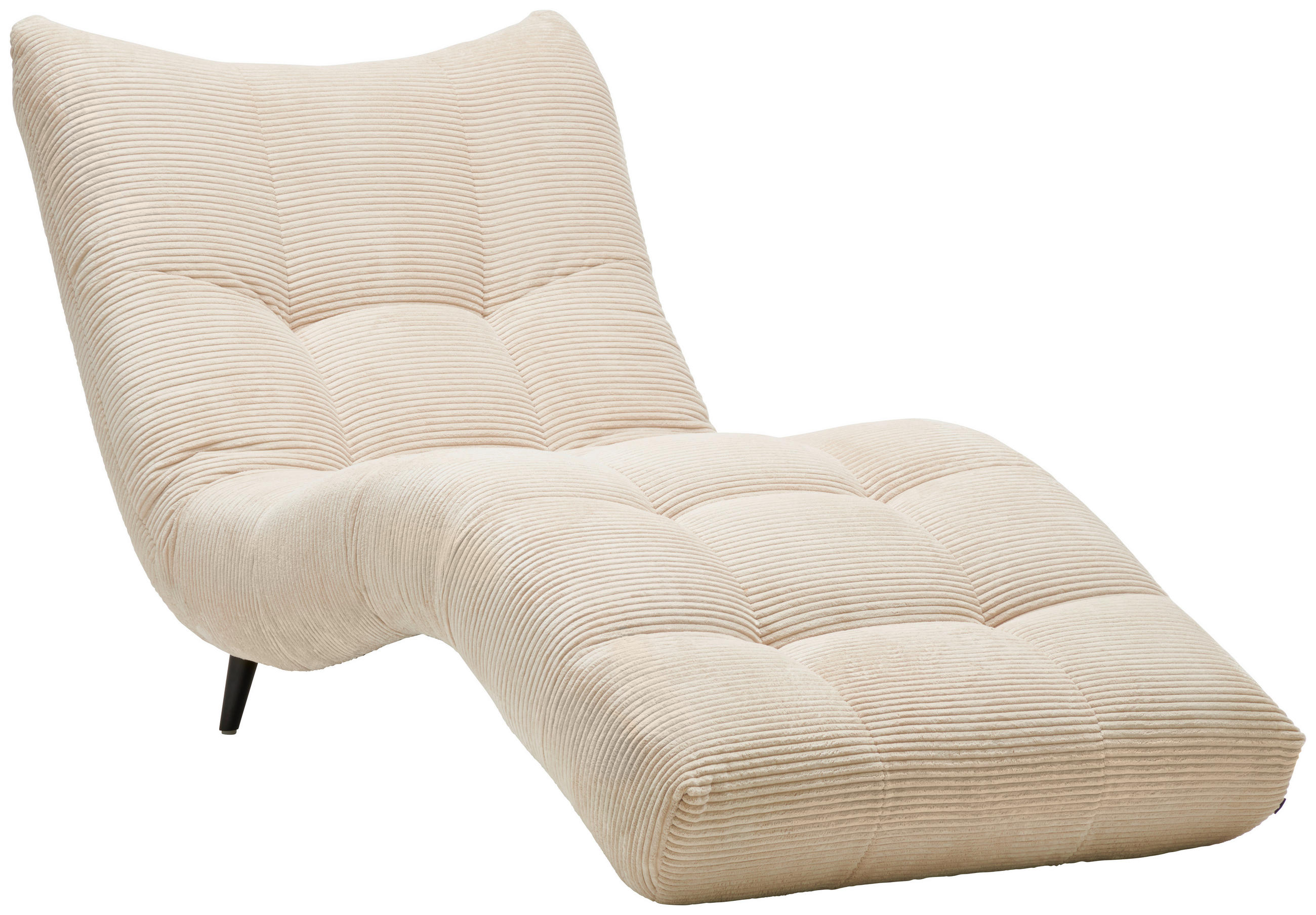 RELAXLIEGE in Cord Creme - Creme/Schwarz, Design, Textil/Metall (87/93/188cm) - Xora