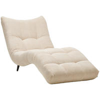 RELAXLIEGE in Cord Creme  - Creme/Schwarz, Design, Textil/Metall (87/93/188cm) - Xora