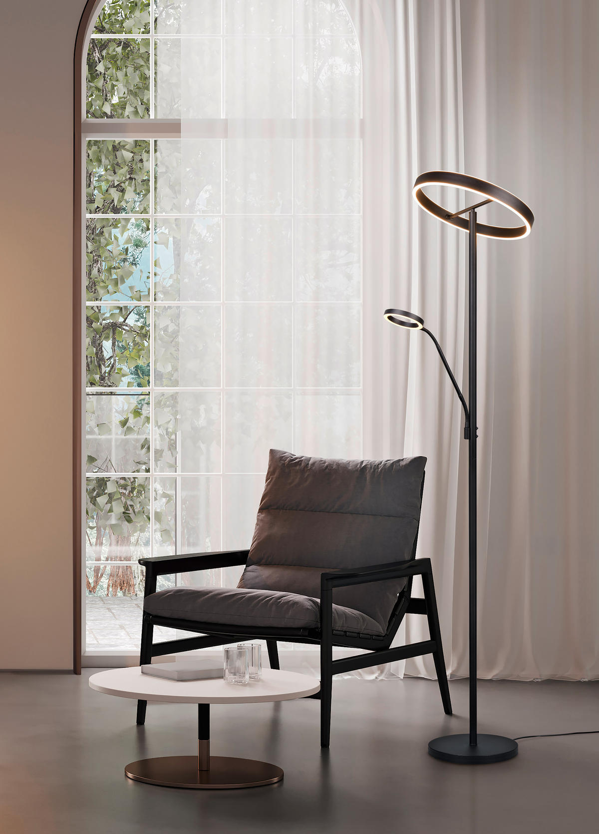 LED-STEHLEUCHTE - Schwarz, Design, Metall (40/180cm) - Trio Leuchten