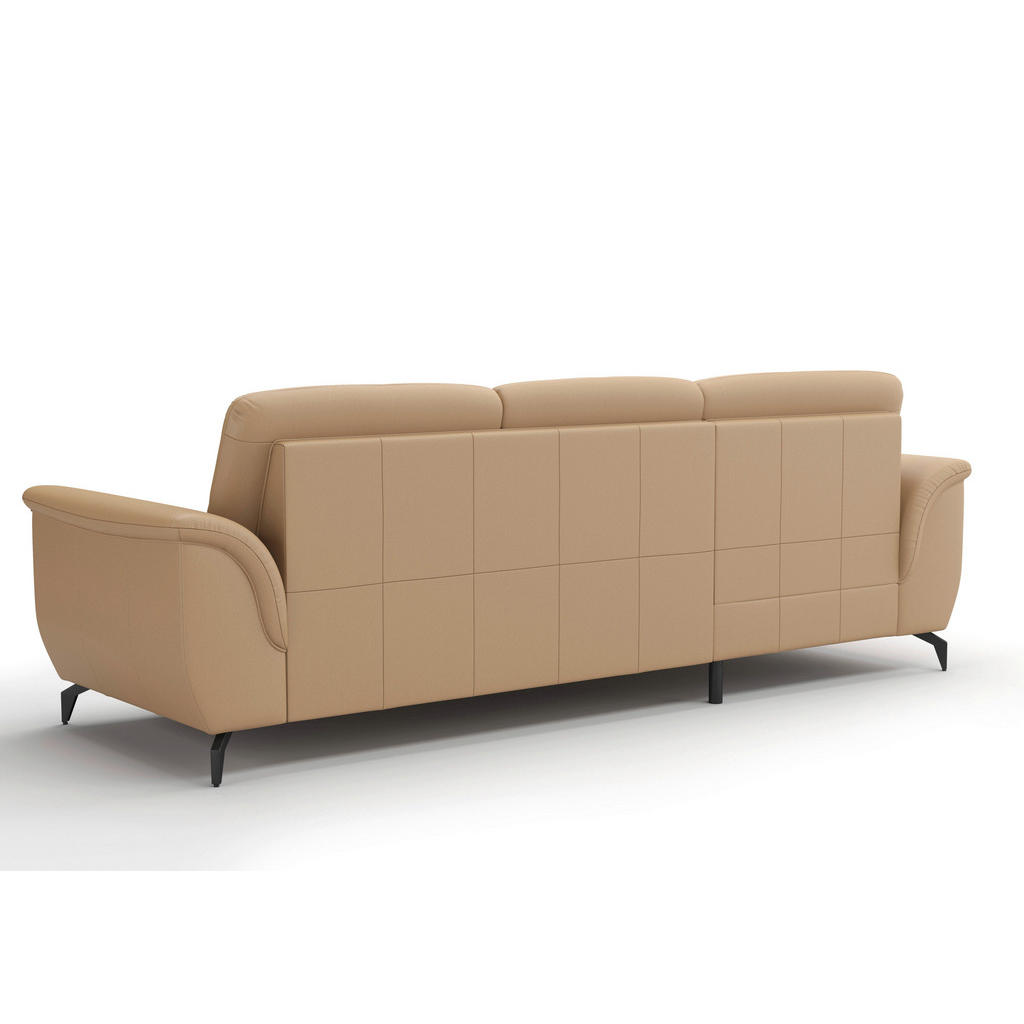 Thumbnail - Sit & More Ecksofa Zora E, Cappuccino, Leder, Echtleder, Nappaleder, 4,5-Sitzer, Ottomane links, L-Form, 262x164 cm, Gol...