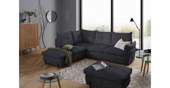 ECKSOFA in Bouclé Dunkelgrau  - Dunkelgrau/Schwarz, Design, Textil/Metall (220/250cm) - Xora