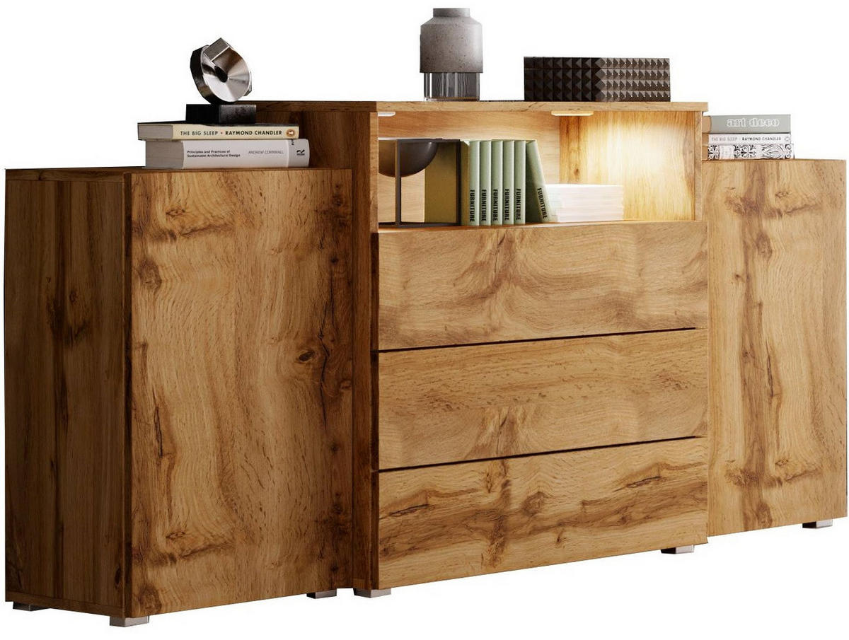 SIDEBOARD  in 150/68,7/32,5 cm  - Eiche Wotan/Grau, LIFESTYLE, Holzwerkstoff/Kunststoff (150/68,7/32,5cm) - P & B