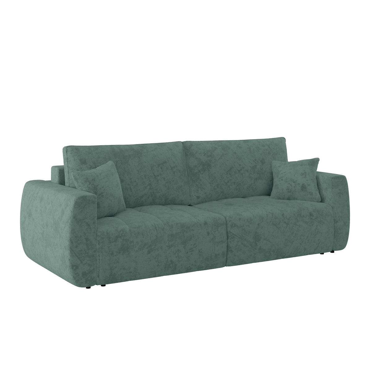 SCHLAFSOFA  mit Stoffauswahl Webstoff Petrol  - Petrol/Schwarz, MODERN, Holz/Textil (245/74-90/104cm) - MID.YOU