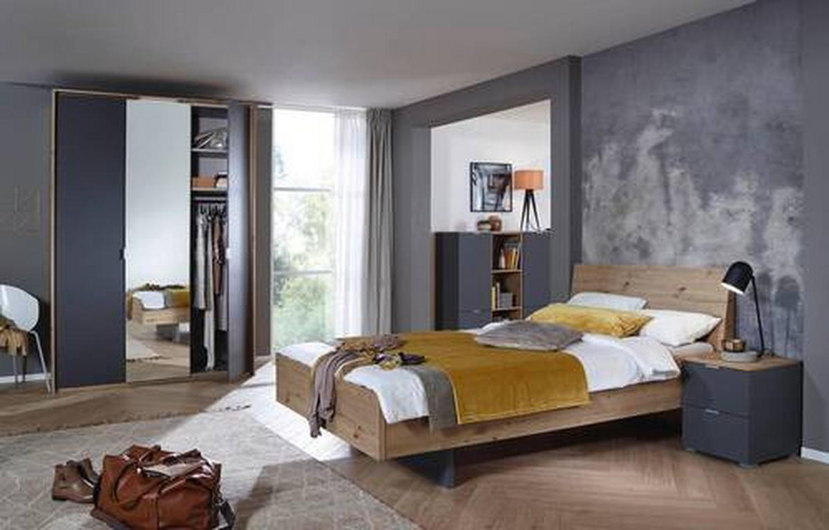 BETT 120/200 cm Graphitfarben, Eichefarben, Eiche Artisan  - Eichefarben/Graphitfarben, Trend (120/200cm) - Stylife