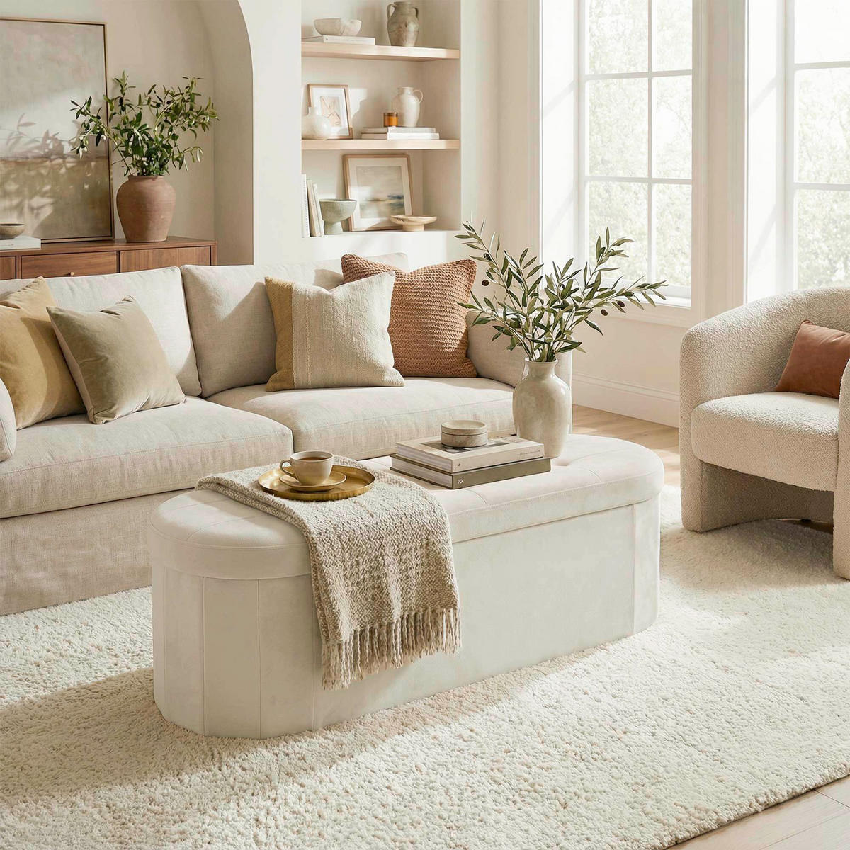 SITZBOX  - Creme, Trend, Textil (110/38/38cm) - Boxxx