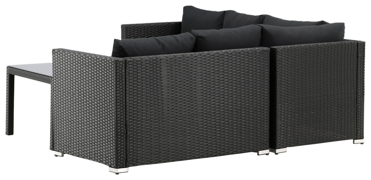 LOUNGEGRUPP  - svart, Klassisk, glas/textil - Gardenson