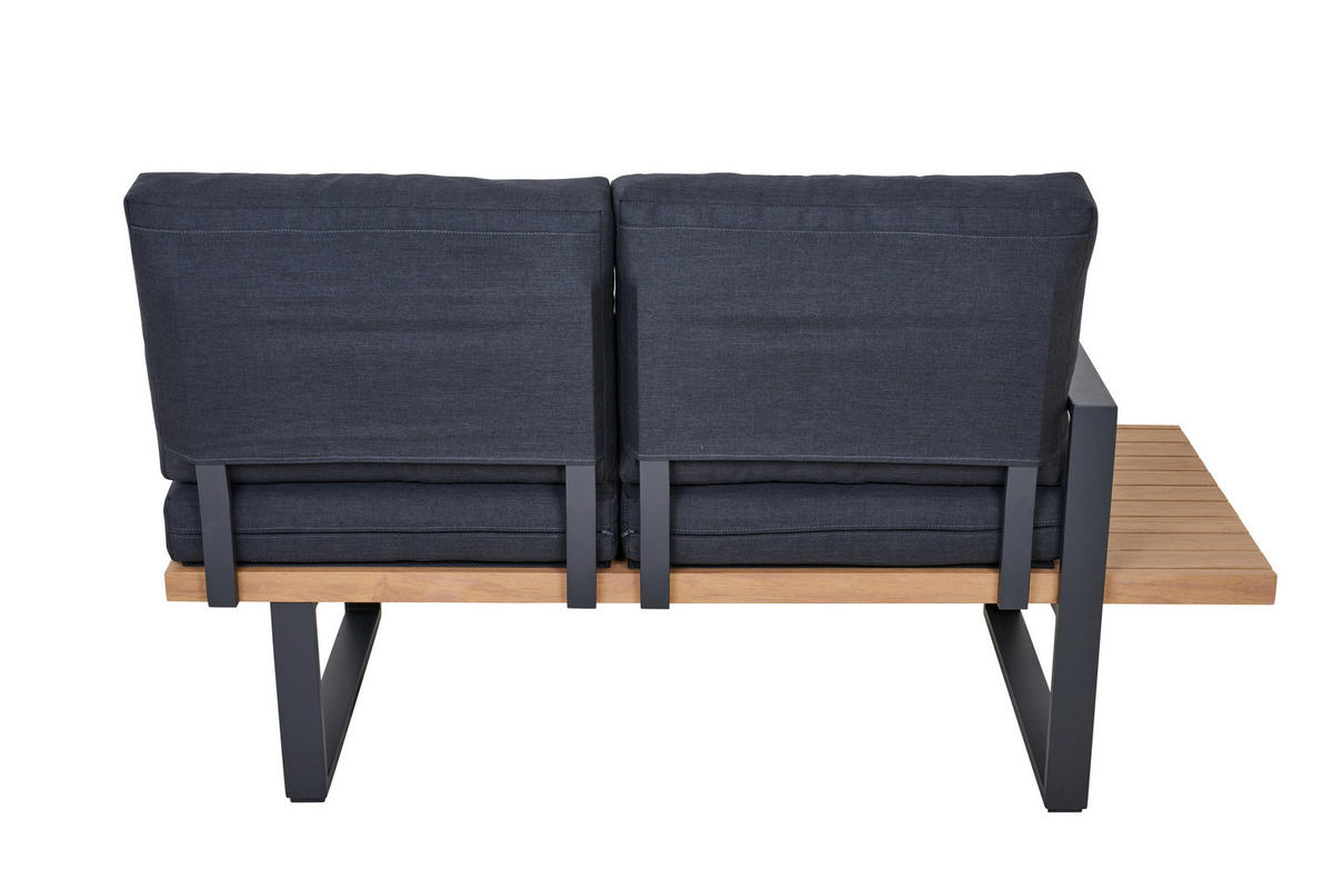 LOUNGEGARNITUR 2-teilig   73,5/78,5/155 cm Aluminium  - Anthrazit/Teakfarben, Basics, Textil/Metall (73,5/78,5/155cm) - Siena Garden