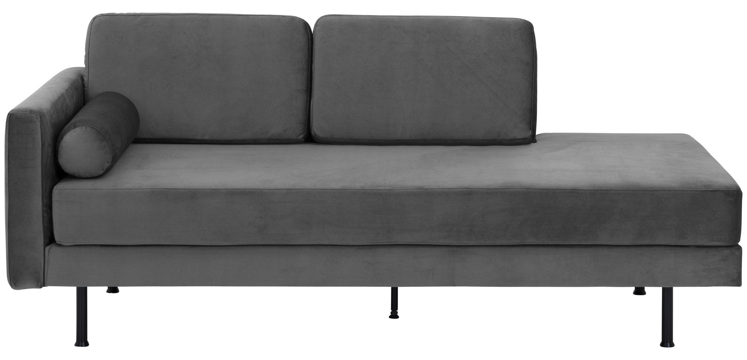 RÉCAMIERE Anthrazit Velours Rückenkissen, Nackenstütze  - Anthrazit/Schwarz, Design, Textil/Metall (190/87/81cm) - Max Winzer