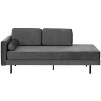 RÉCAMIERE  in Velours Anthrazit  - Anthrazit/Schwarz, Design, Textil/Metall (190/87/81cm) - Max Winzer