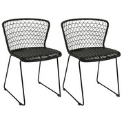 STUHL-SET Schwarz - Schwarz, Trend, Kunststoff/Metall (54/77/56cm) - Ambia Home