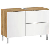 WASCHBECKENUNTERSCHRANK 80/56/34 cm  - Chromfarben/Eichefarben, KONVENTIONELL, Holzwerkstoff/Metall (80/56/34cm) - Germania