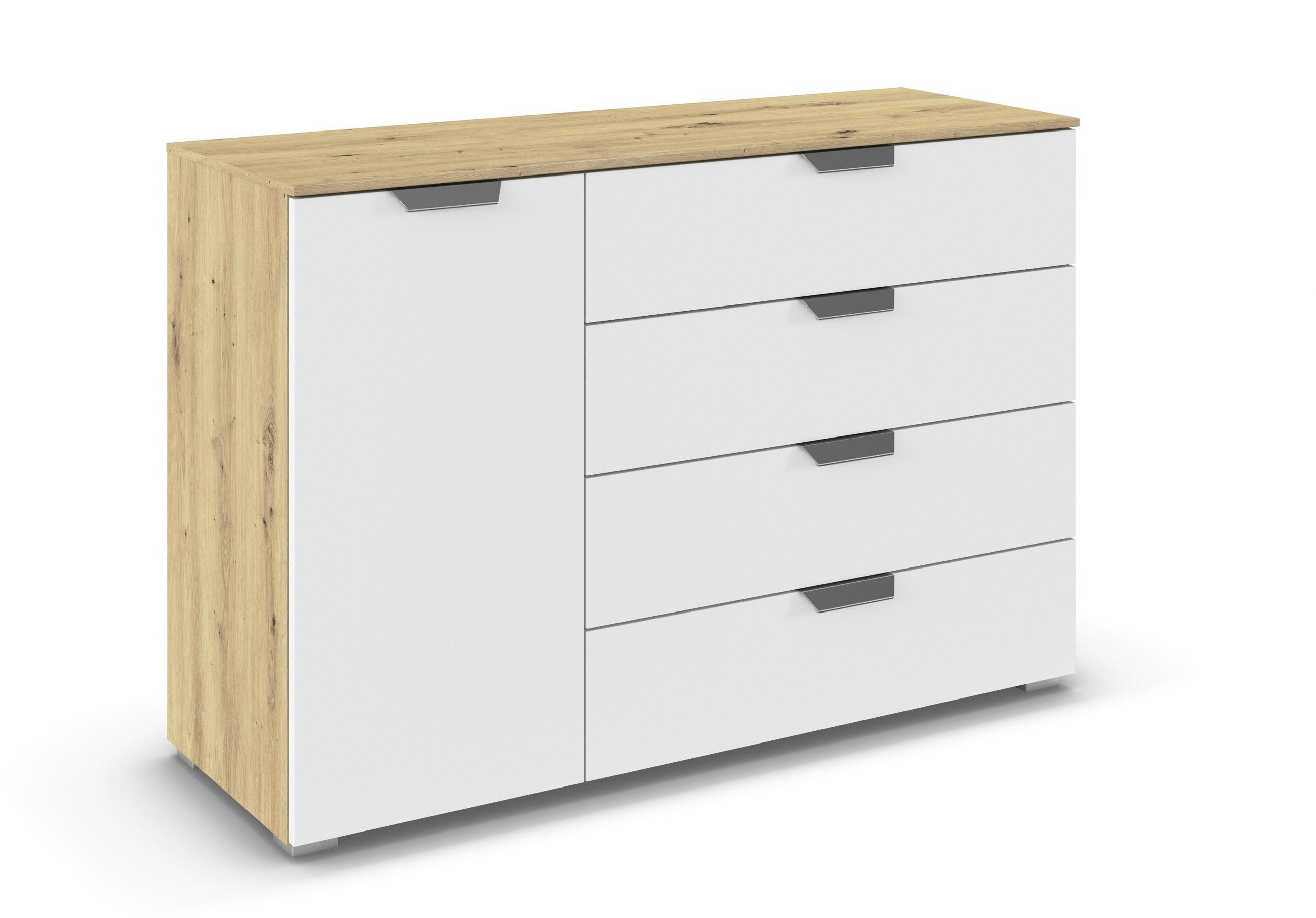 KOMMODE  in 120/81/42 cm  - Chromfarben/Weiß, Design, Holzwerkstoff/Metall (120/81/42cm) - Carryhome