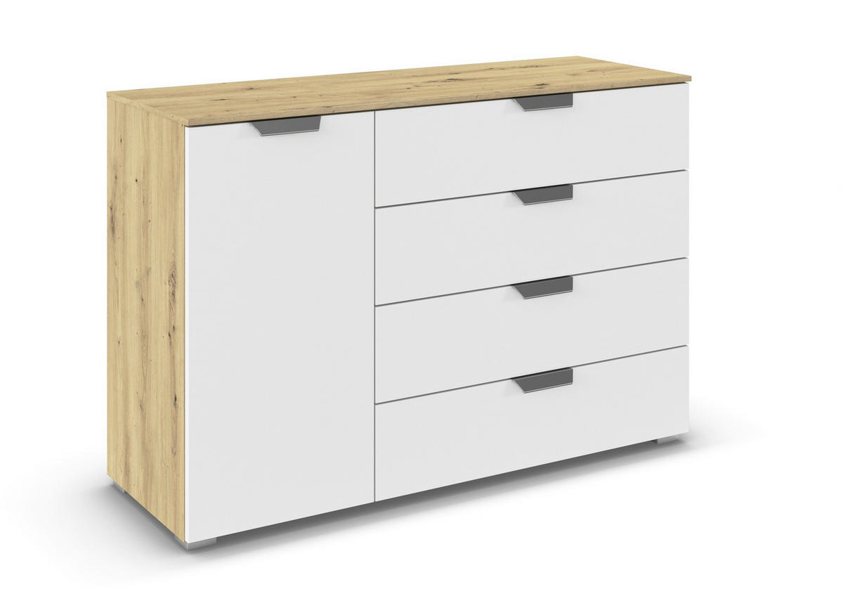 KOMMODE  in 120/81/42 cm  - Chromfarben/Weiß, Design, Holzwerkstoff/Metall (120/81/42cm) - Carryhome
