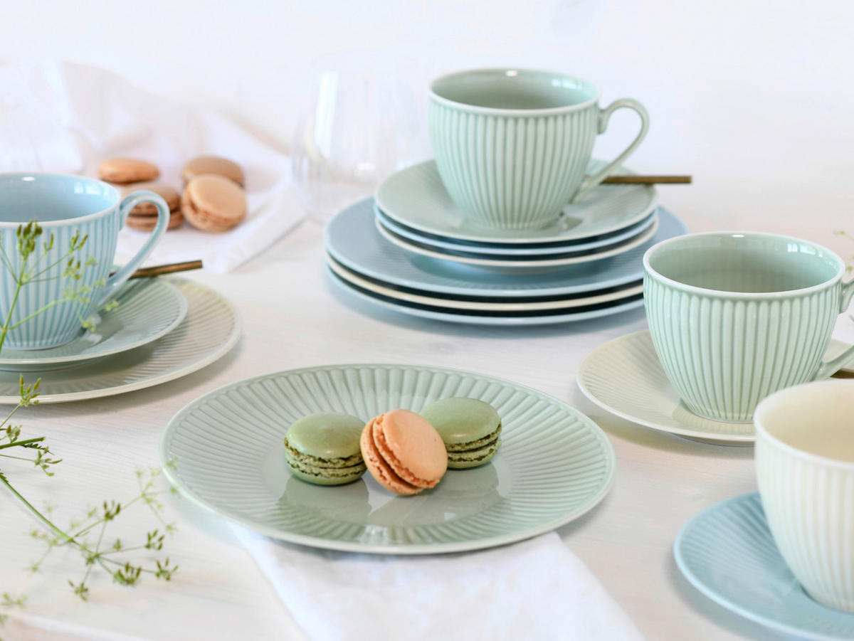 KOMBINOVANÝ SERVIS, 30-dielne, porcelán - krémová/pastelová modrá, Basics, keramika - Creatable