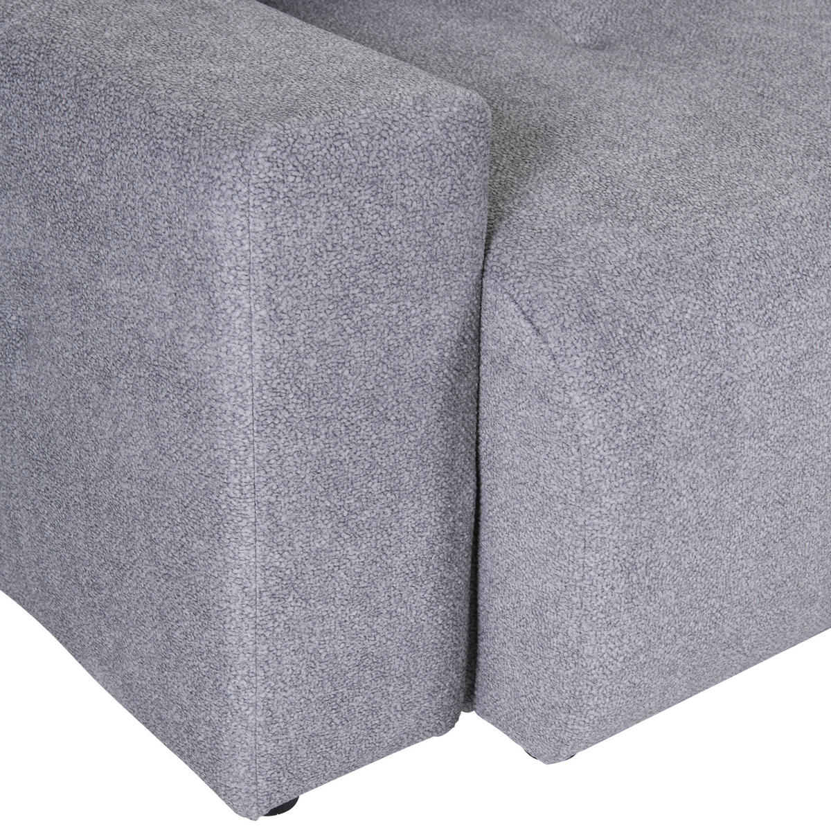 ECKSOFA in Velours Grau  - Schwarz/Grau, KONVENTIONELL, Kunststoff/Textil (247/156cm) - Carryhome
