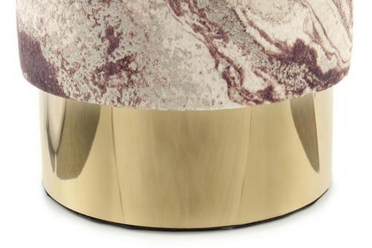 HOCKER in Textil Bronzefarben  - Goldfarben/Bronzefarben, Design, Textil/Metall (35/46/35cm) - Kayoom