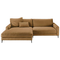 ECKSOFA in Flachgewebe Currygelb  190/272 cm  - Currygelb/Schwarz, Design, Textil/Metall (190/272cm) - Lomoco