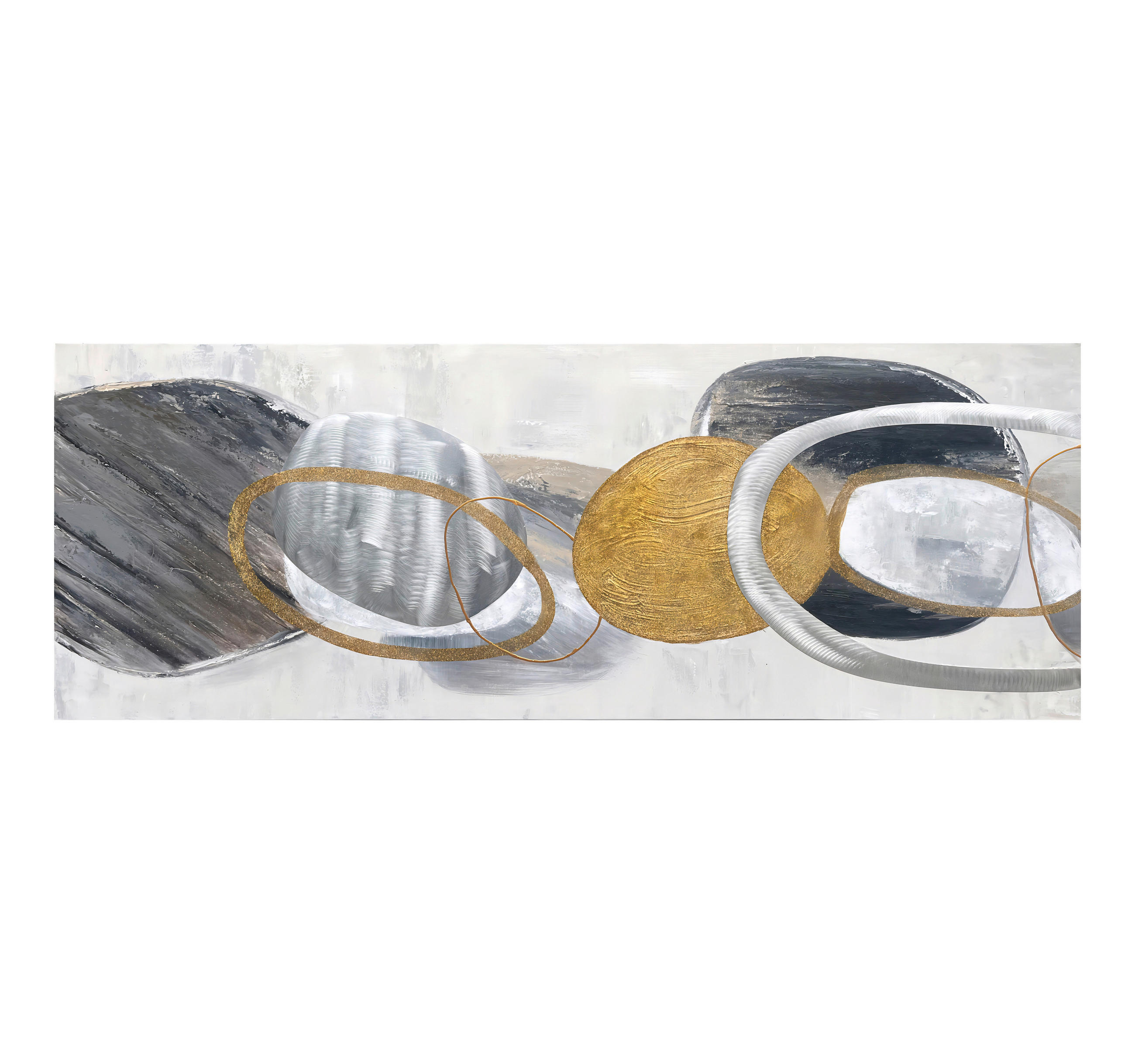 ULJENA SLIKA  150/55 cm       - bijela/zlatne boje, Design, drvo/tekstil (150/55cm) - Monee