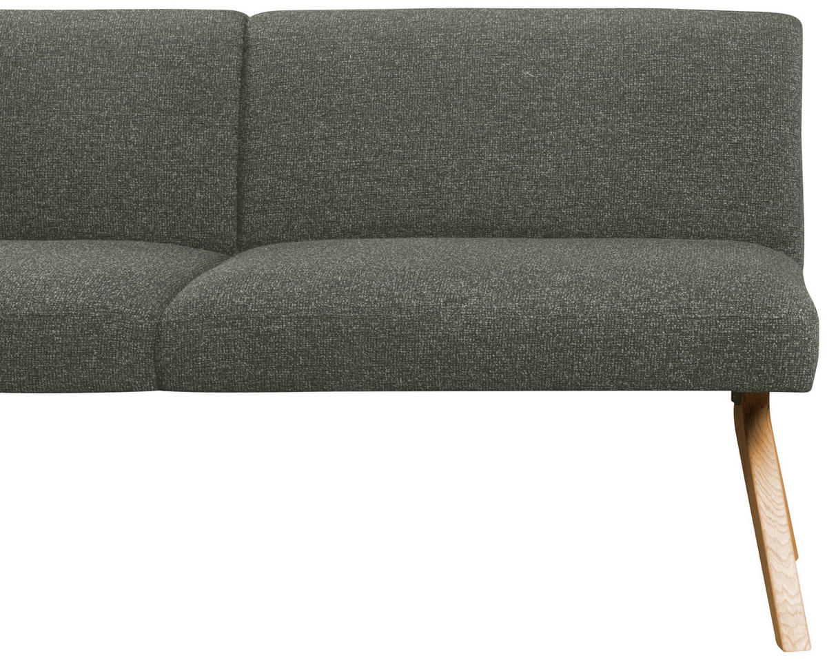 SITZBANK Holz, Textil Graugrün  - Eichefarben/Graugrün, Konventionell, Holz/Textil (160/85/69cm) - Linea Natura