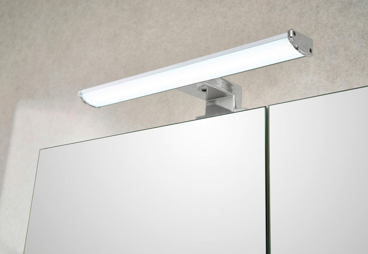 FÜRDŐSZOBABÚTOR - krómszínű/fehér, Design, faalapú anyag/üveg (65cm) - Xora