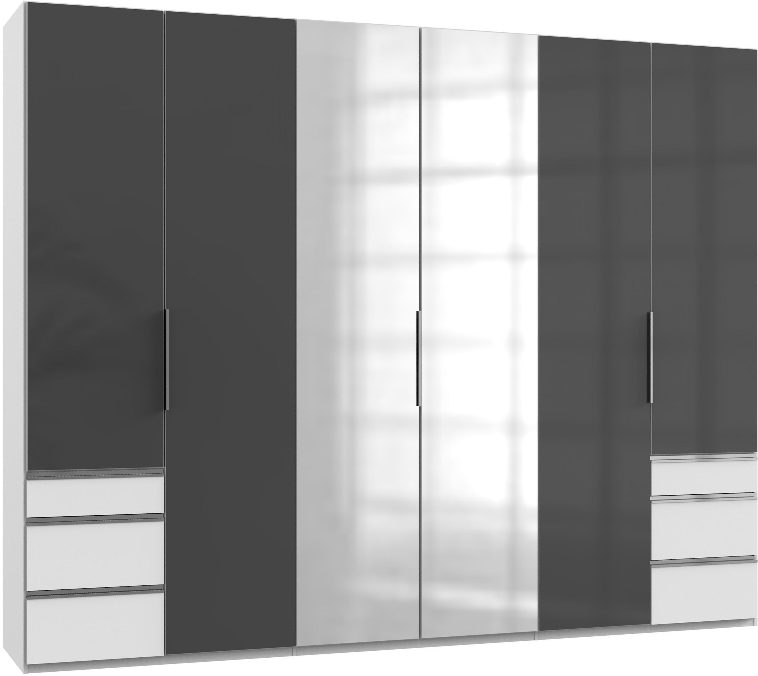 DREHTÜRENSCHRANK in Grau, Weiss  - Chromfarben/Weiss, Modern, Glas/Holzwerkstoff (300/236/58cm) - MID.YOU