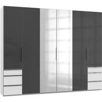 DREHTÜRENSCHRANK in Grau, Weiss  - Chromfarben/Weiss, Modern, Glas/Holzwerkstoff (300/236/58cm) - MID.YOU