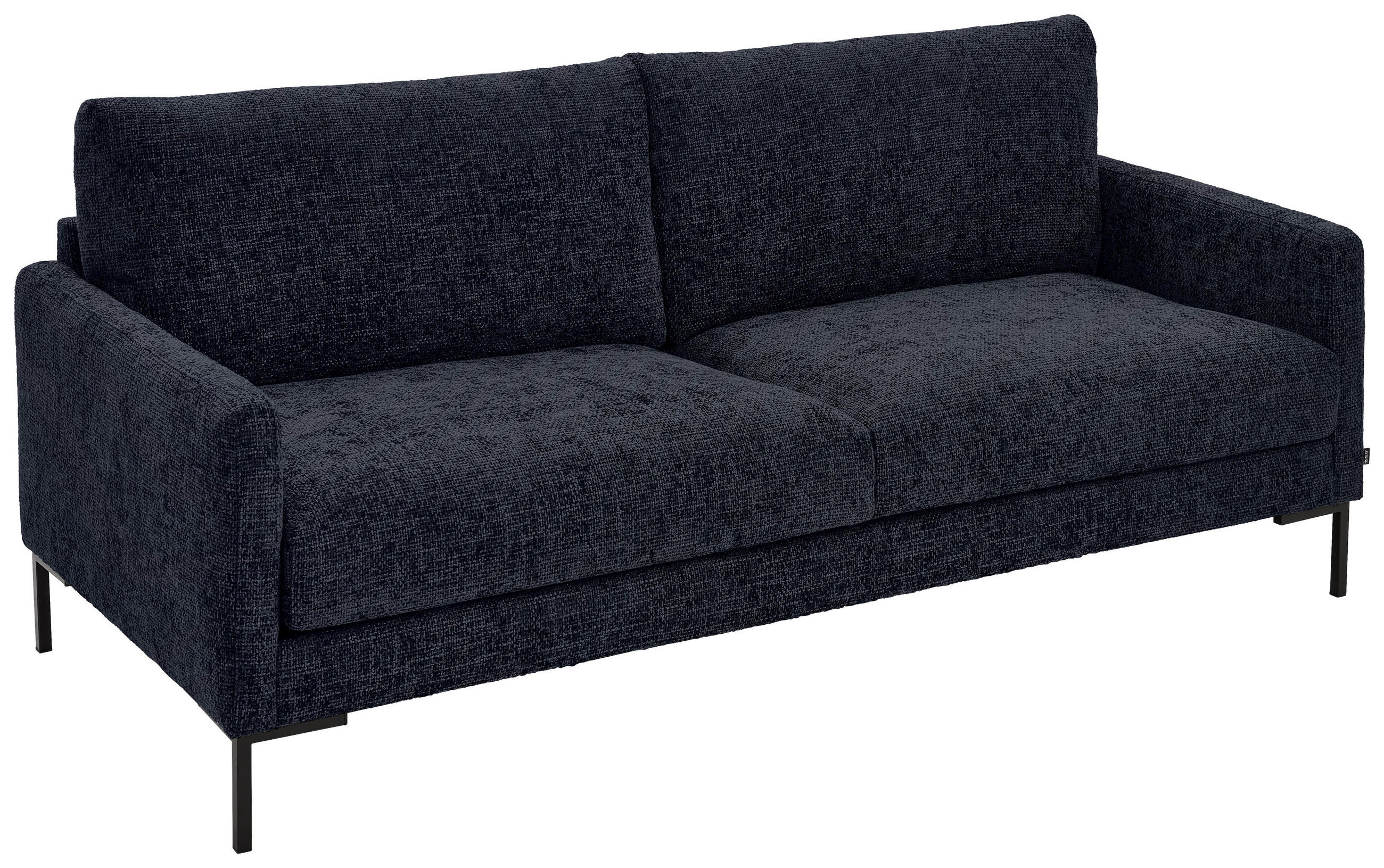 3-SITZER-SOFA in Webstoff Dunkelblau  - Schwarz/Dunkelblau, Konventionell, Textil/Metall (196/78/90cm) - MID.YOU