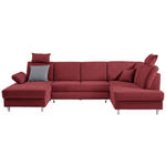 WOHNLANDSCHAFT in Struktur Rot  - Silberfarben/Rot, KONVENTIONELL, Holz/Textil (167/322/186cm) - Cantus