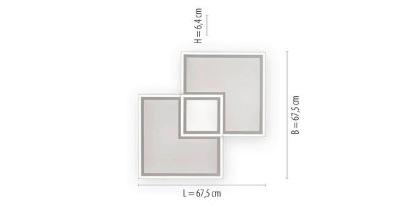 LED-DECKENLEUCHTE 67/67/5 cm   - Weiß, Trend, Kunststoff/Metall (67/67/5cm) - Novel