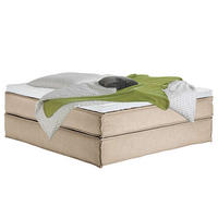 BOXSPRINGBETT 200/200 cm  in Beige  - Beige/Schwarz, Design, Textil (200/200cm) - home24