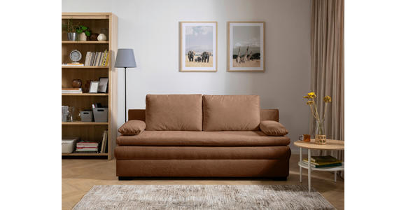 SCHLAFSOFA  in Struktur Rostfarben  - Rostfarben/Schwarz, KONVENTIONELL, Kunststoff/Textil (195/93/83cm) - Carryhome