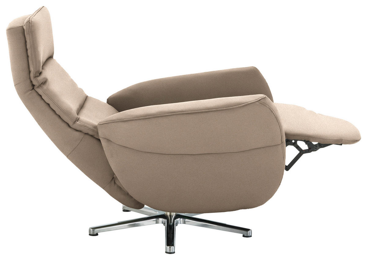 RELAXSESSEL in Textil Beige  - Chromfarben/Beige, Design, Textil/Metall (78/113/83cm) - Beldomo Speed