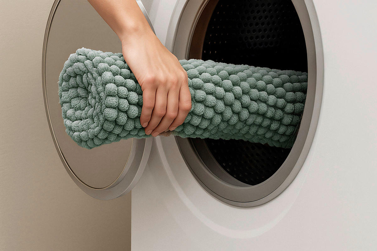 BADEMATTE Grün 60/100 cm  - Grün, Basics, Kunststoff/Textil (60/100cm) - Esposa