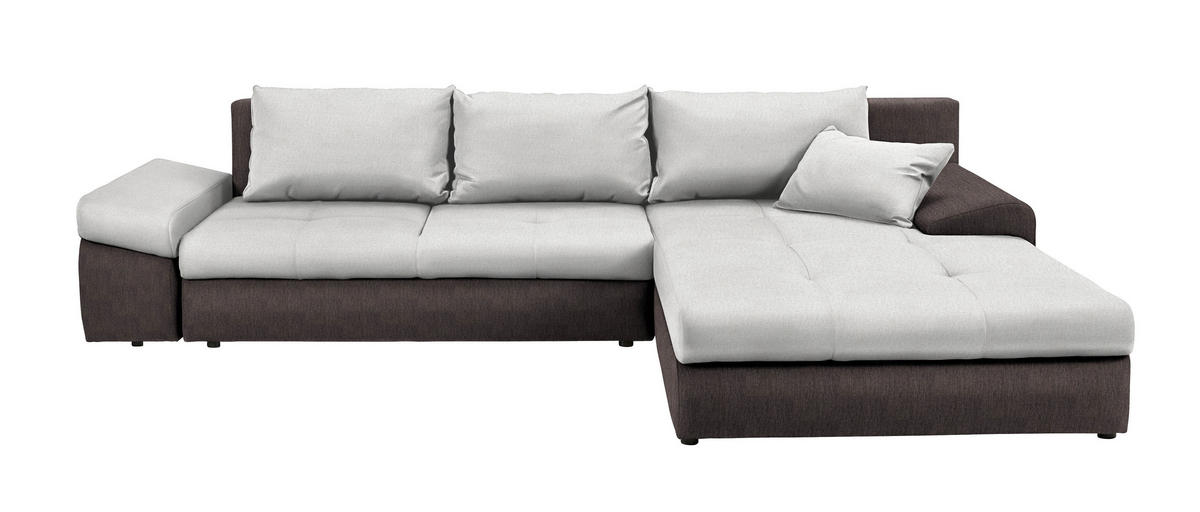 ECKSOFA Braun, Creme Webstoff von CARRYHOME