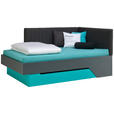BETT 120/200 cm  in Grau, Türkis  - Türkis/Grau, Design, Holzwerkstoff (120/200cm) - Venda