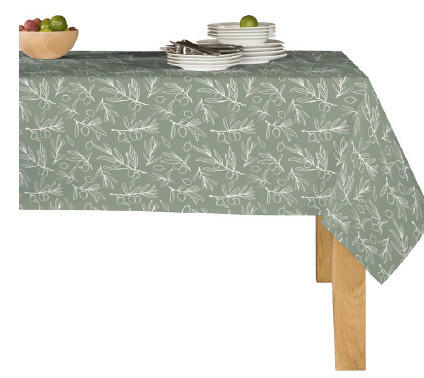 TISCHDECKE Textil Grün 160 cm  - Grün, Basics, Textil (160cm)