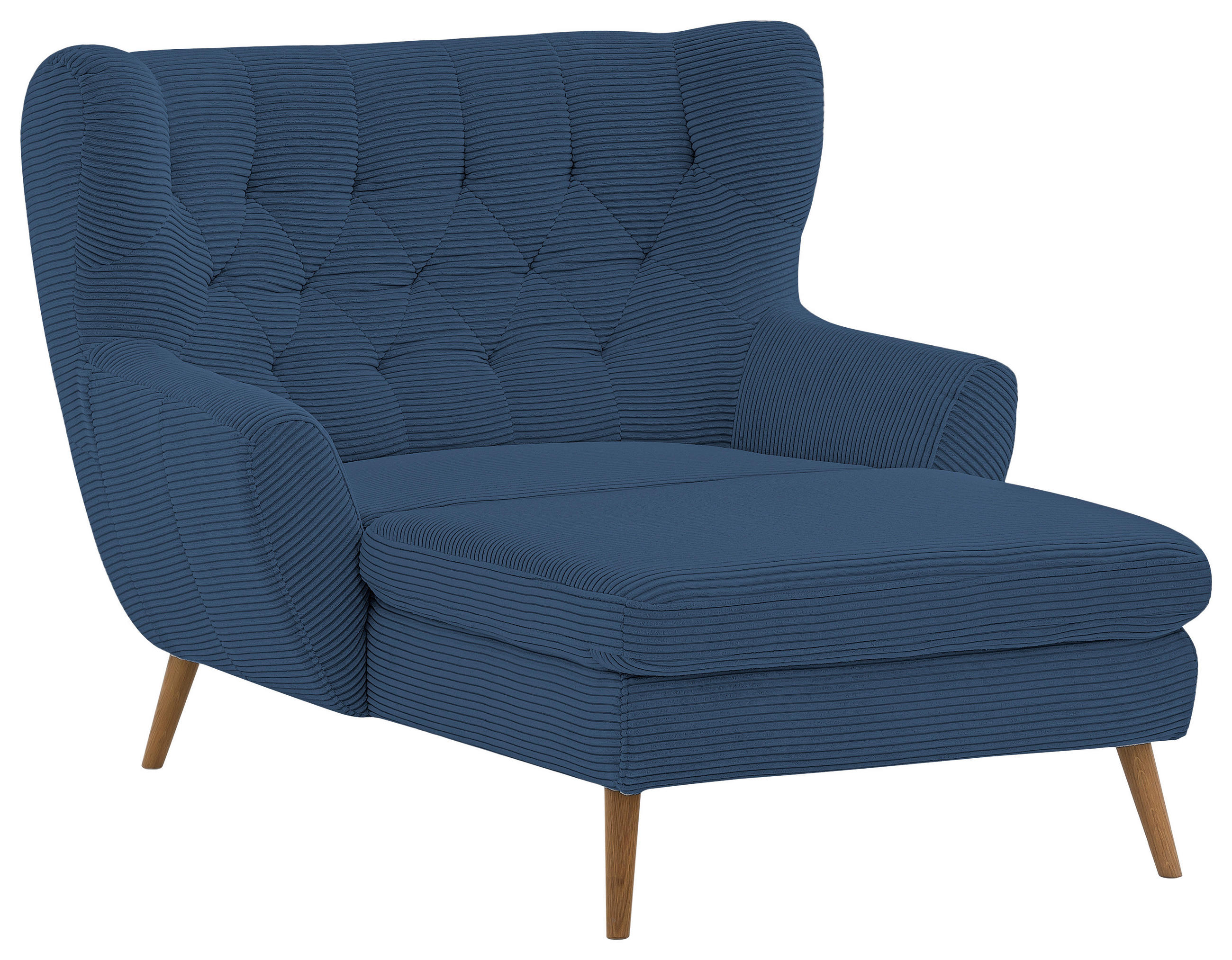 XXL-SESSEL Cord Blau    - Blau, Design, Holz/Textil (120/101/165cm) - Stylife